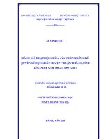 đánh giá hoạt động của văn phòng đăng ký quyền sử dụng đất huyện thuận thành, tỉnh bắc ninh giai đoạn 2009  2013