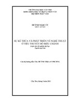 sự kế thừa và phát triển về nghệ thuật ở tiểu thuyết hồ biểu chánh 