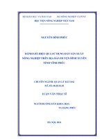 đánh giá hiệu quả sử dụng đất sản xuất nông nghiệp trên địa bàn huyện bình xuyên tỉnh vĩnh phúc