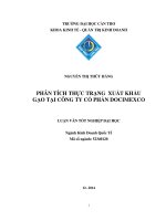 phân tích thực trạng xuất khẩu gạo tại công ty cổ phần docimexco 