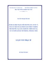 đánh giá hiện trạng môi trường đất, nước và đề xuất một số giải pháp giảm thiểu ô nhiễm môi trường tại làng nghề đúc nhôm mẫn xá, xã văn môn, huyện yên phong, tỉnh bắc ninh