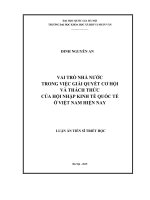 ai trò của nhà nước trong việc giải quyết thời cơ và thách thức của hội nhập kinh tế quốc tế ở việt nam hiện nay 