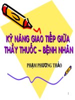 Kỹ Năng Giao Tiếp Giữa Thầy Thuốc Với Bệnh Nhân