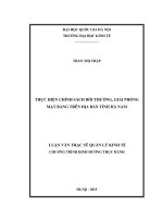 Thực hiện chính sách bồi thường, giải phóng mặt bằng trên địa bàn tỉnh hà nam 