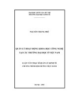 Quản lý hoạt động khoa học công nghệ tại các trường đại học ở việt nam 