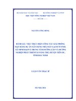 đánh giá việc thực hiện công tác giải phóng mặt bằng dự án xây dựng nhà máy gạch tuynel xã minh đạovà trung tâm dưỡng lão và hướng nghiệp phát triểntài năng trẻ, huyện tiên du, tỉnh bắc ninh