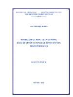 đánh giá hoạt động của văn phòng đăng ký quyền sử dụng đất huyện sóc sơn, thành phố hà nội
