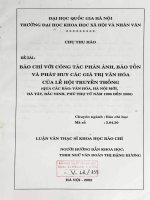 Báo chí với công tác phản ánh, bảo tồn và phát huy các giá trị văn hoá của lễ hội truyền thống
