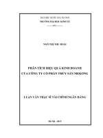 Phân tích hiệu quả kinh doanh của công ty cổ phần thủy sản mekong 
