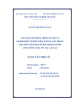 ứng dụng hệ thống thông tin địa lý geographic information system (gis) trong việc phân tích dịch tễ học bệnh lở mồm long móng ở gia súc tại lào cai