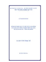 đánh giá hiệu quả và đề xuất loại hình sử dụng đất nông nghiệp trên địa bàn huyện hưng hà  tỉnh thái bình