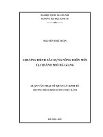 Chương trình xây dựng nông thôn mới tại thành phố hà giang