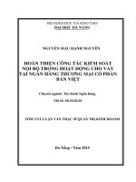 Hoàn thiện công tác kiểm soát nội bộ trong hoạt động cho vay tại ngân hàng TMCP bản việt 