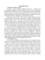 Đánh giá tài nguyên du lịch nhân văn ở tỉnh thừa thiên   huế