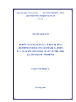 nghiên cứu ứng dụng xử lý rơm rạ bằng chế phẩm sinh học fitobiomixrr và emina làm phân bón cho giống lúa lt2 vụ mùa 2013 tại yên khánh  ninh bình