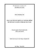 Đào tạo nguồn nhân lực hành chính huyện duy xuyên, tỉnh quảng nam 