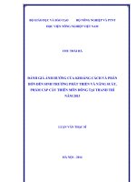 đánh giá ảnh hưởng của khoảng cách và phân bón đến sinh trưởng phát triển và năng suất, phẩm cấp cây thiên môn đông tại thanh trì năm 2013