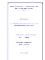 quản lý thuế đối với doanh nghiệp tại chi cục thuế huyện thuận thành, tỉnh bắc ninh