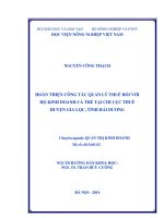 hoàn thiện công tác quản lý thuế đối với hộ kinh doanh cá thể tại chi cục thuế huyện gia lộc, tỉnh hải dương