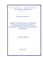nghiên cứu xây dựng kỹ thuật nhân dòng vô tính (mericlone) cho một số giống lan thương mại có giá trị cao thuộc chi hồ điệp  phalaenopsis