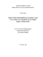 phân tích tình hình xuất khẩu gạo của công ty cổ phần xuất nhập khẩu vĩnh long 