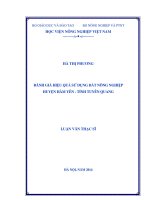 đánh giá hiệu quả sử dụng đất nông nghiệp huyện hàm yên  tỉnh tuyên quang