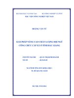 giải pháp nâng cao chất lượng đội ngũ công chức cấp xã ở tỉnh bắc giang