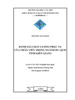 đánh giá chất lượng phục vụ của nhân viên trong ngành du lịch tỉnh kiên giang 