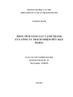 phân tích năng lực cạnh tranh của công ty trách nhiệm hữu hạn hakia 