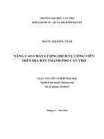 nâng cao chất lượng dịch vụ công viên trên địa bàn thành phố cần thơ