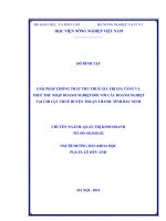 giải pháp chống thất thu thuế giá trị gia tăng và thuế thu nhập doanh nghiệp đối với các doanh nghiệp tại chi cục thuế huyện thuận thành, tỉnh bắc ninh