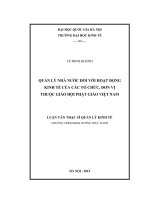 Quản lý nhà nước đối với hoạt động kinh tế của các tổ chức, đơn vị thuộc giáo hội phật giáo việt nam
