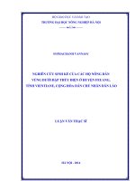 nghiên cứu sinh kế của các hộ nông dân vùng dưới đập thủy điện ở huyện feuang, tỉnh vientiane, cộng hòa dân chủ nhân dân lào