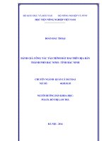 đánh giá công tác tài chính đất đai trên địa bàn thành phố bắc ninh  tỉnh bắc ninh