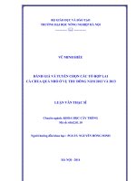 đánh giá và tuyển chọn các tổ hợp lai cà chua quả nhỏ ở vụ thu đông năm 2012 và 2013