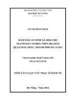 Đảm bảo an sinh xã hội cho người dân nghèo trên địa bàn quận hải châu, thành phố đà nẵng 