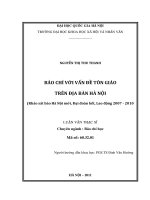 Báo chí với vấn đề tôn giáo trên địa bàn hà nội (khảo sát báo hà nội mới, đại đoàn kết 