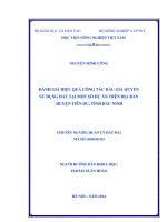 đánh giá hiệu quả công tác đấu giá quyền sử dụng đất tại một số dự án trên địa bàn huyện tiên du, tỉnh bắc ninh