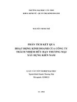 phân tích kết quả hoạt động kinh doanh của công ty trách nhiệm hữu hạn thương mại xây dựng kiến nam 