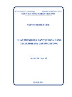 quản trị nợ quá hạn tại ngân hàng techcombank chương dương