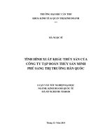 tình hình xuất khẩu thủy sản của công ty tập đoàn thủy sản minh phú sang thị trường hàn quốc 