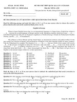 Đề thi thử THPT Quốc gia môn Tiếng Anh trường THPT Nguyễn Thị Minh Khai, Hà Tĩnh năm 2015 (lần 1)
