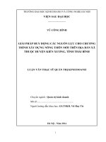 Giải pháp huy động các nguồn lực cho chương trình xây dựng nông thôn mới trên địa bàn xã thuộc huyện Kiến Xương, tỉnh Thái Bình