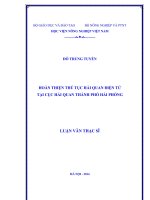 hoàn thiện thủ tục hải quan điện tử tại cục hải quan thành phố hải phòng