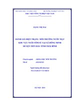 đánh giá hiện trạng môi trường nước mặt khu vực nuôi tôm sú tại xã đông minh huyện tiền hải tỉnh thái bình