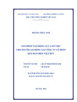 giải pháp tạo động lực làm việc cho người lao động tại công ty cổ phần que hàn điện việt đức
