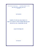 nghiên cứu kết quả hoạt động của hợp tác xã dịch vụ nông nghiệp trên địa bàn huyện gia lâm – thành phố hà nội