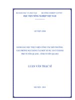 đánh giá việc thực hiện công tác bồi thường, giải phóng mặt bằng tại một số dự án ở thành phố tuyên quang  tỉnh tuyên quang