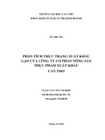 phân tích thực trạng xuất khẩu gạo của công ty cổ phần nông sản thực phẩm xuất khẩu cần thơ