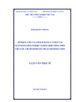 mở rộng cho vay khách hàng cá nhân tại ngân hàng nông nghiệp và phát triển nông thôn việt nam  chi nhánh huyện thuận thành bắc ninh